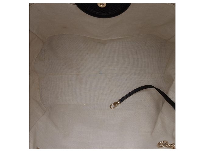 Tote Deauville Chanel Black Medium Canvas Square Stitch Preto - vista 4
