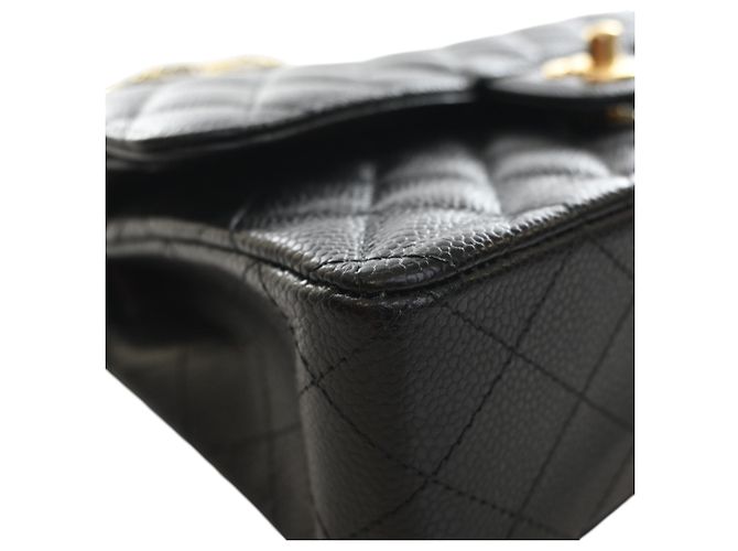 Chanel Black Small Classic Caviar Double Flap Nero - vista 10