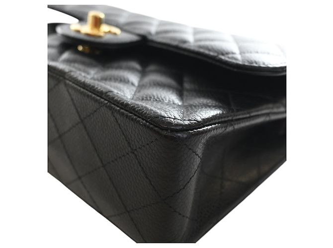 Chanel Black Small Classic Caviar Double Flap Nero - vista 11