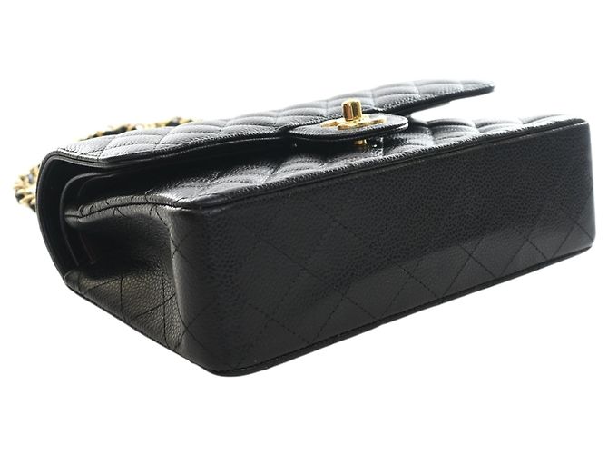 Chanel Black Small Classic Caviar Double Flap Nero - vista 12