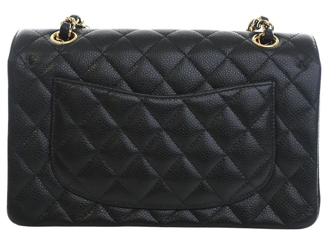 Chanel Black Small Classic Caviar Double Flap Nero - vista 4