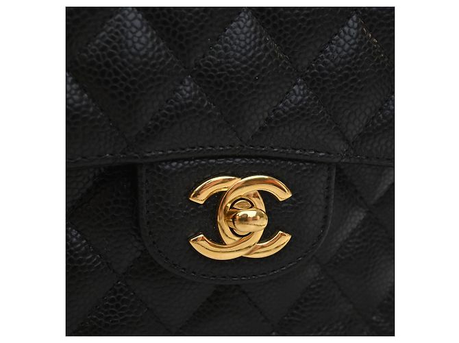 Chanel Black Small Classic Caviar Double Flap Nero - vista 9