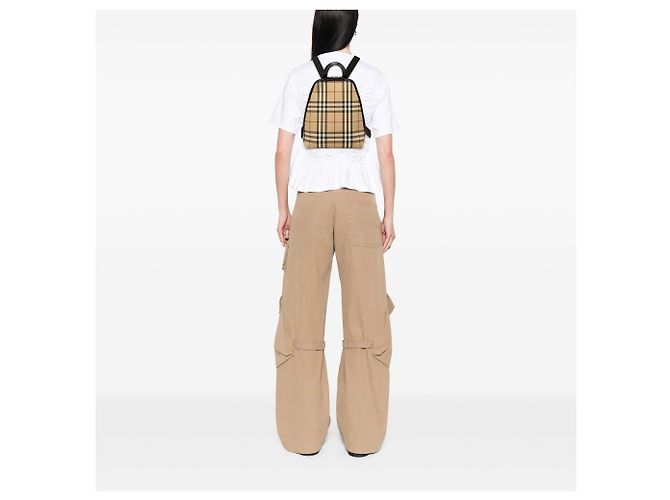 Burberry Beige House Check Canvas Rucksack - Ansicht 6