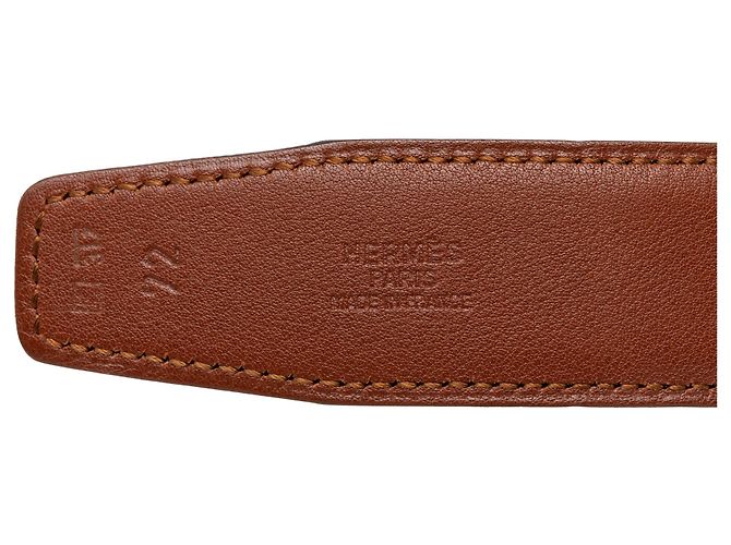 Cinturón reversible Hermès marrón Chevre Mysore Cadena H - vista 4