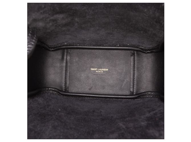 Saint Laurent Borsa Hobo Le 5 a 7 in Pelle di Vitello Grained Nera Nero - vista 4