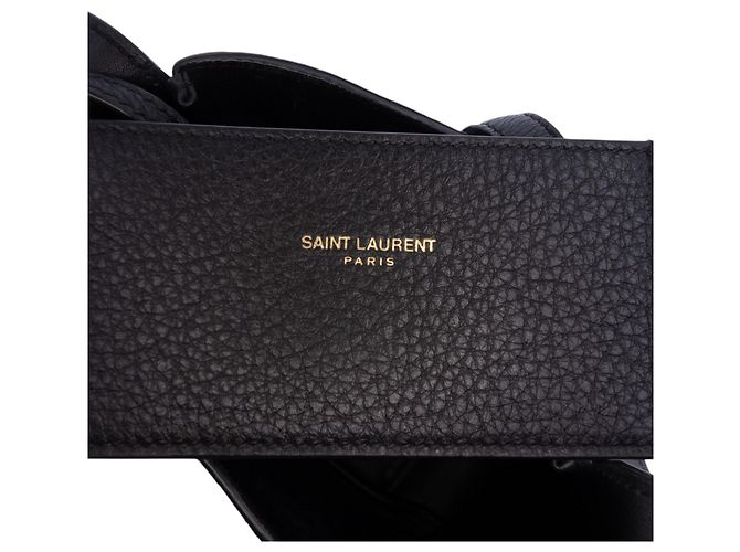 Saint Laurent Borsa Hobo Le 5 a 7 in Pelle di Vitello Grained Nera Nero - vista 6
