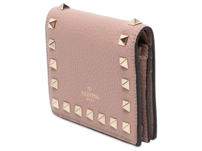 Cartera compacta Rockstud en cuero rosa Valentino - vista 2