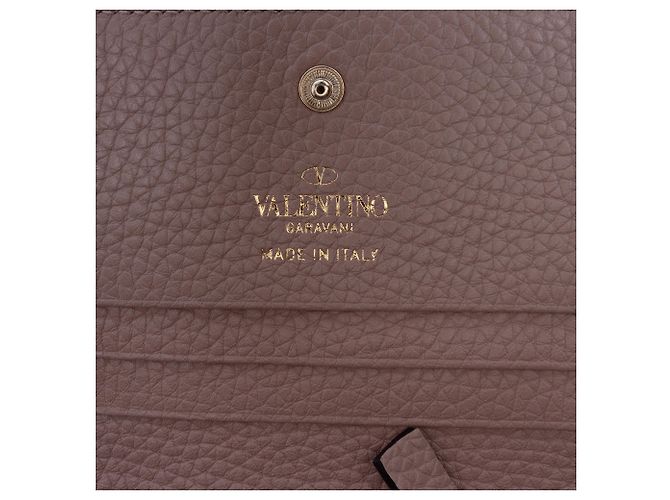 Cartera compacta Rockstud en cuero rosa Valentino - vista 5