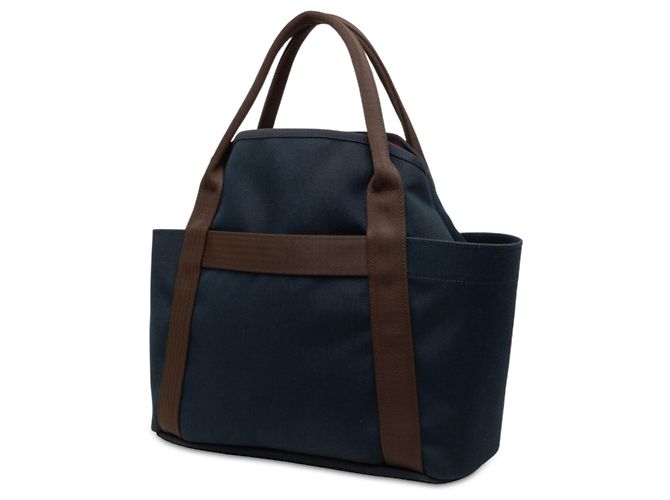 Hermès Blue Toile Sac de Pansage Grooming Bag Blu navy - vista 2
