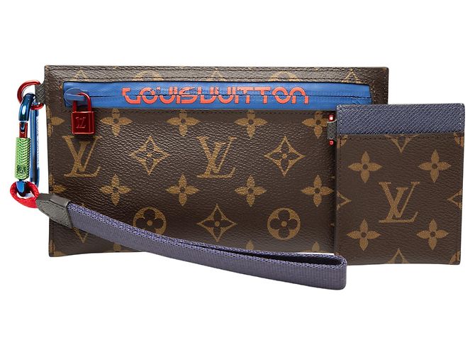 Pochette Louis Vuitton Brown Monogram Outdoor Ribbon Marrone - vista 9