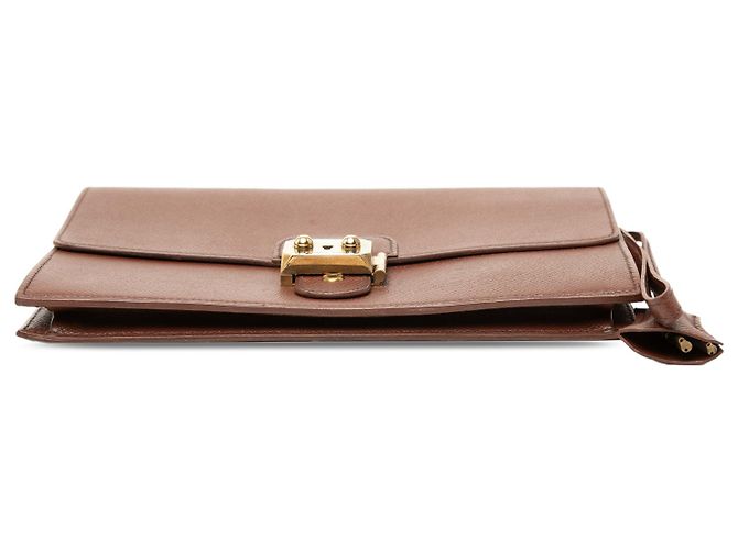Pochette Clutch Hermès Brown Courchevel Jet Marrone - vista 3