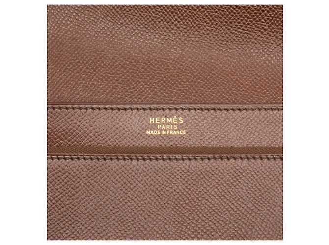 Pochette Clutch Hermès Brown Courchevel Jet Marrone - vista 5