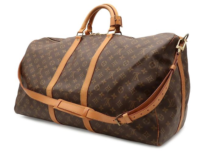 Louis Vuitton Monogram Keepall Bandoulière 60 Borsa Boston Marrone Monogramma - vista 3