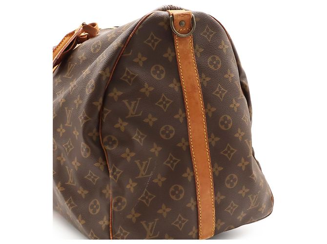 Louis Vuitton Monogram Keepall Bandoulière 60 Borsa Boston Marrone Monogramma - vista 8