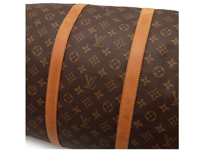 Louis Vuitton Monogram Keepall Bandoulière 60 Borsa Boston Marrone Monogramma - vista 9