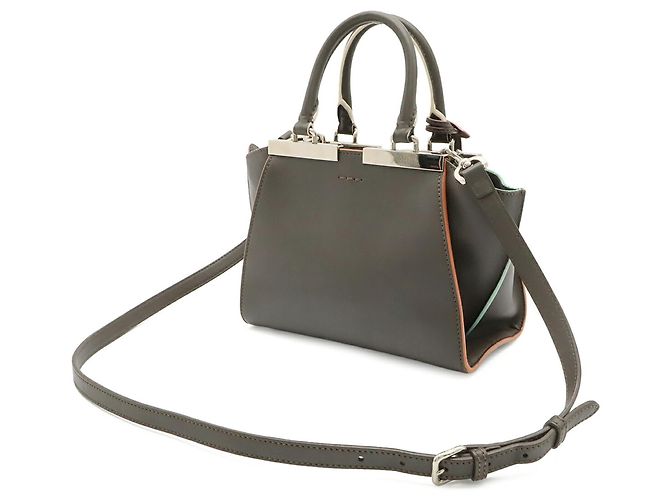 Borsa Fendi Petite Trois Jours Marrone Multicolore - vista 3