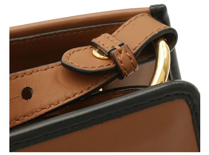 Piccola borsa a tracolla Fendi Runaway Marrone Nero - vista 6