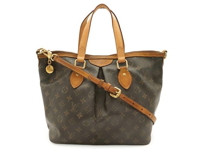 Borsa Tote Louis Vuitton Monogram Palermo PM Marrone Bianco Monogramma - vista 2