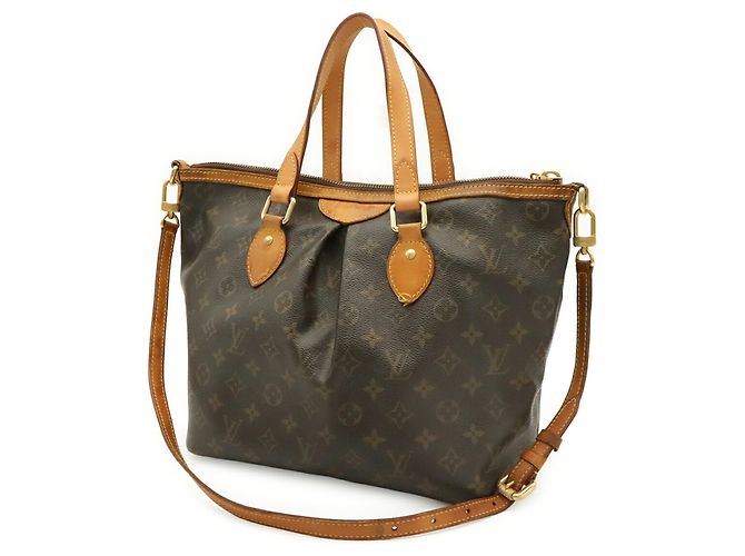 Borsa Tote Louis Vuitton Monogram Palermo PM Marrone Bianco Monogramma - vista 3