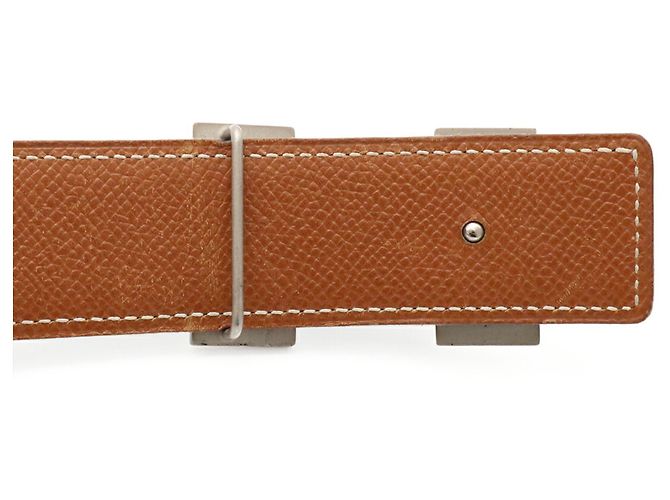 Hermès Hermes H-Belt Reversibler Gürtel aus Box-Calf-Leder Braun Schwarz - Ansicht 5