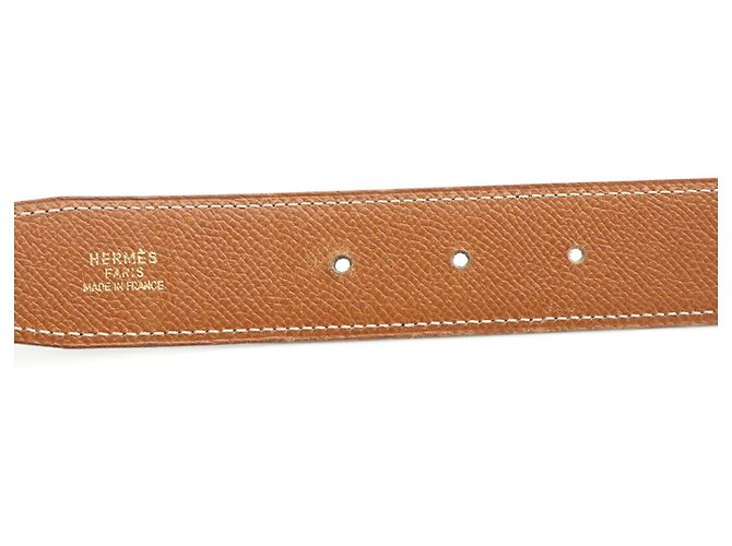 Hermès Hermes H-Belt Reversibler Gürtel aus Box-Calf-Leder Braun Schwarz - Ansicht 9