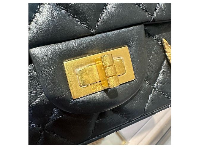 Borsa Chanel 2.55 Small Flap Bag in pelle nera decorata Nero - vista 10