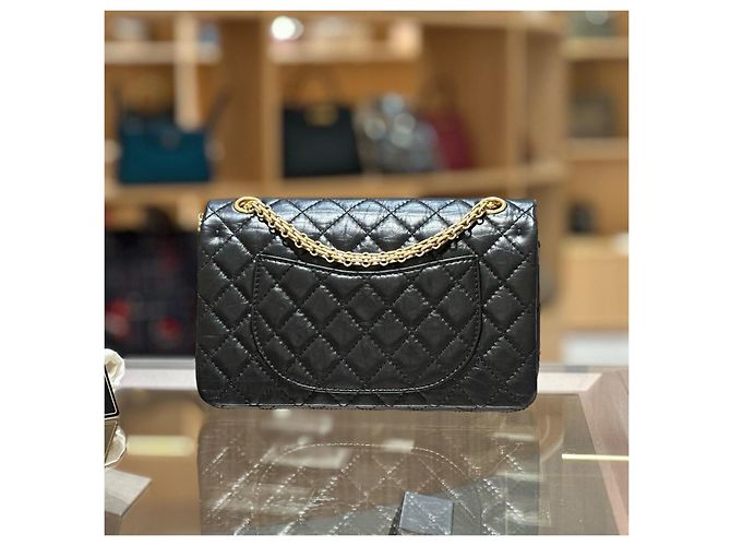 Borsa Chanel 2.55 Small Flap Bag in pelle nera decorata Nero - vista 2