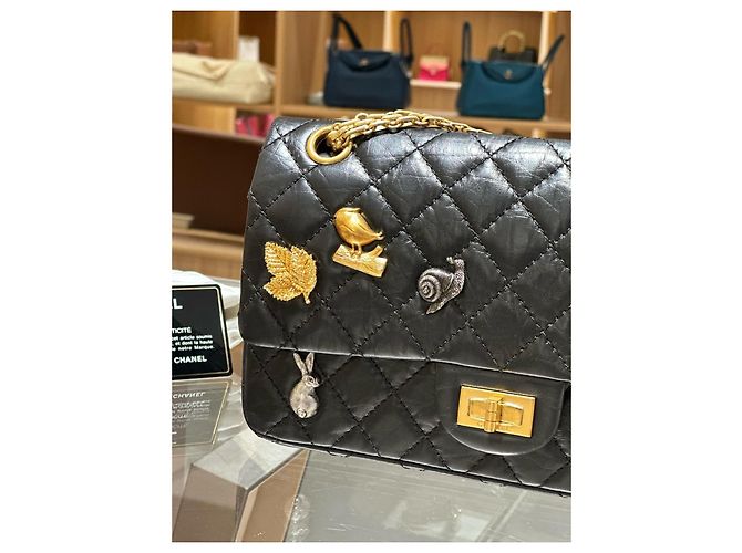 Borsa Chanel 2.55 Small Flap Bag in pelle nera decorata Nero - vista 4
