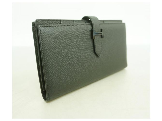 Hermès Bearn Soufflet Long Wallet Schwarz - Ansicht 2