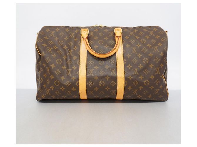 Louis Vuitton Boston Monogram Keepall Bandoulière 50 Marrone - vista 11