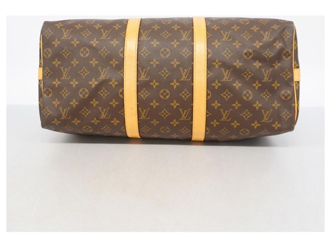Louis Vuitton Boston Monogram Keepall Bandoulière 50 Marrone - vista 3