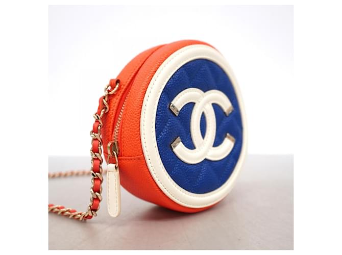 Borsa a tracolla Chanel blu e rossa Rosso - vista 2
