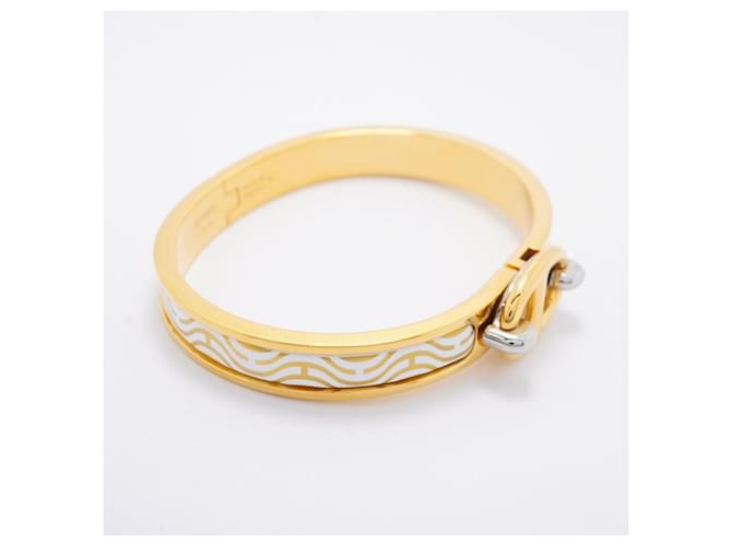 Hermès Bracciale Hermes Chaine d'Ancre Mini Click Bangle Bianco D'oro - vista 2