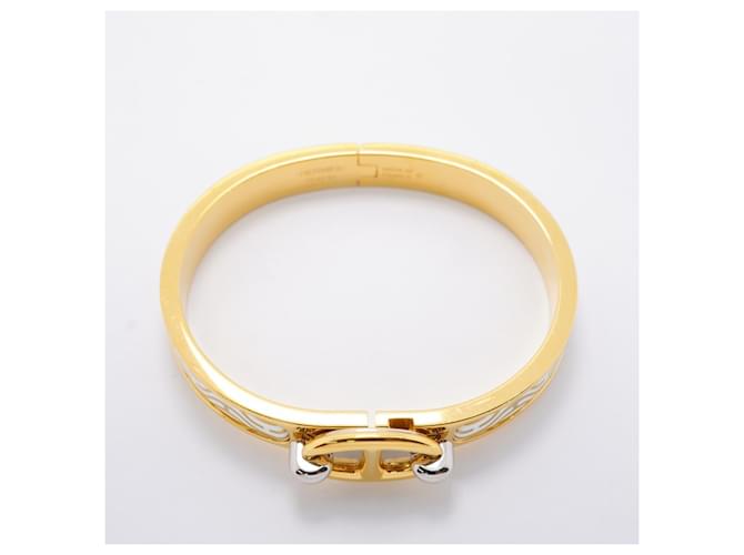 Hermès Bracciale Hermes Chaine d'Ancre Mini Click Bangle Bianco D'oro - vista 3