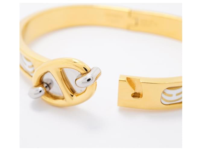 Hermès Bracciale Hermes Chaine d'Ancre Mini Click Bangle Bianco D'oro - vista 4
