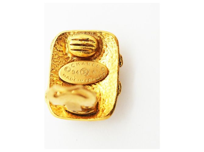 Brincos de pressão banhados a ouro Chanel Dourado - vista 4