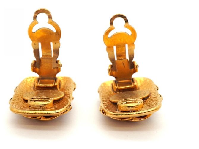 Brincos de pressão banhados a ouro Chanel Dourado - vista 6