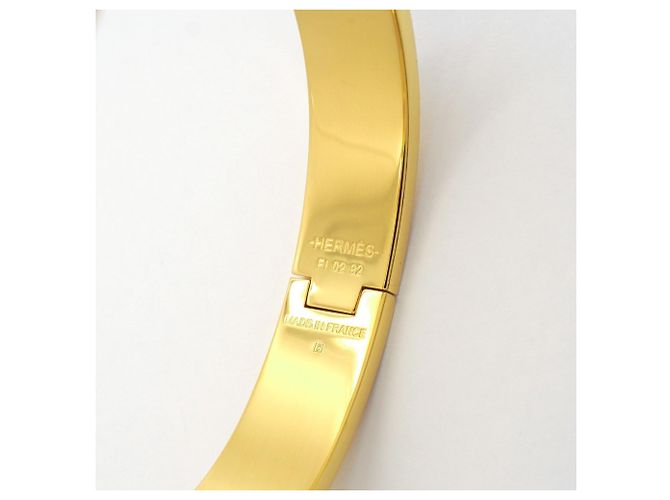 Hermès Pulsera Hermes Bangle Clic Clac PM GP Plated Gold Black Negro Dorado - vista 5