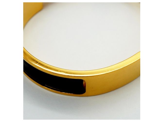 Hermès Pulsera Hermes Bangle Clic Clac PM GP Plated Gold Black Negro Dorado - vista 8