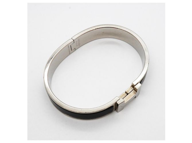 Hermès Hermes Clic Clac PM Metal Bangle Black Silvery - view 2