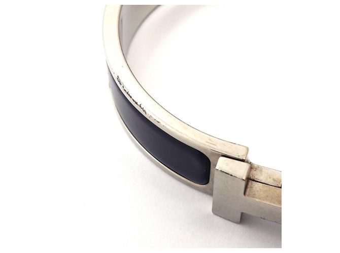 Hermès Hermes Clic Clac PM Metal Bangle Black Silvery - view 7