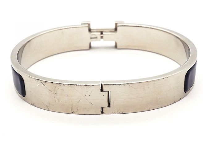 Hermès Hermes Clic Clac PM Metal Bangle Black Silvery - view 8