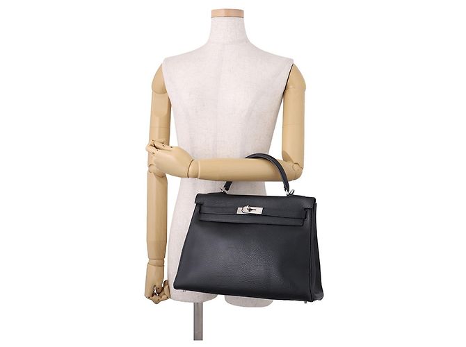 Hermès Borsa Hermes Kelly 32 in pelle Ardennes nera Nero - vista 4