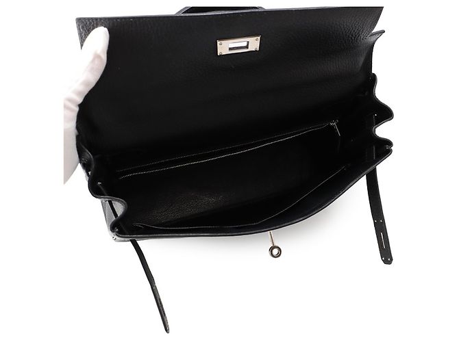Hermès Borsa Hermes Kelly 32 in pelle Ardennes nera Nero - vista 6