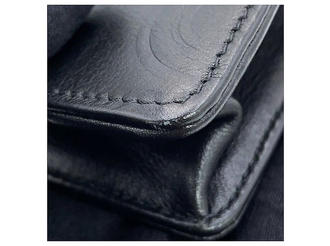 Borsa a tracolla con catena in pelle di vitello nera Chanel Nero - vista 7