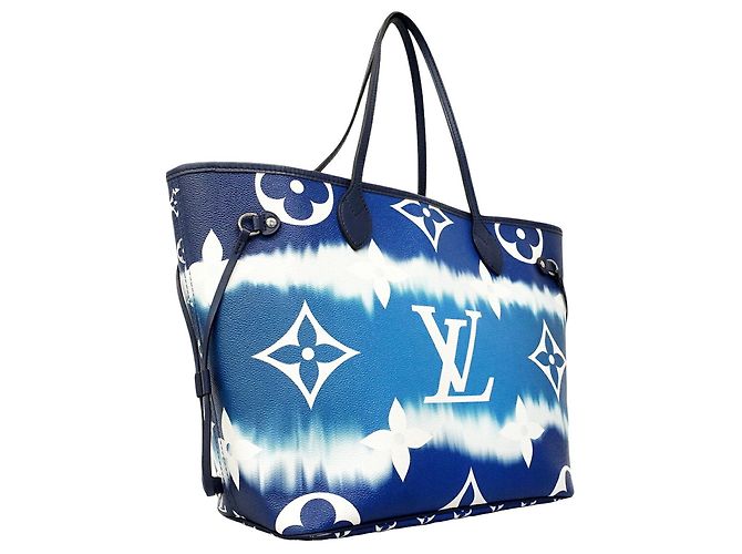 Borsa Tote Louis Vuitton LV Escale Neverfull MM Blu - vista 2