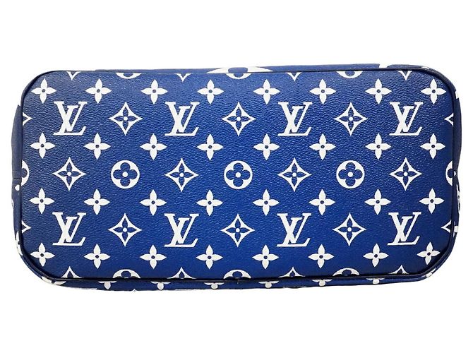 Borsa Tote Louis Vuitton LV Escale Neverfull MM Blu - vista 3