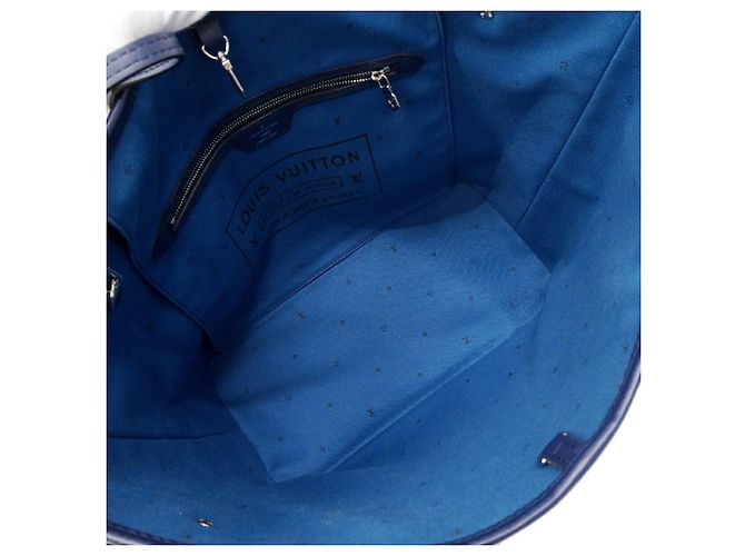 Borsa Tote Louis Vuitton LV Escale Neverfull MM Blu - vista 4