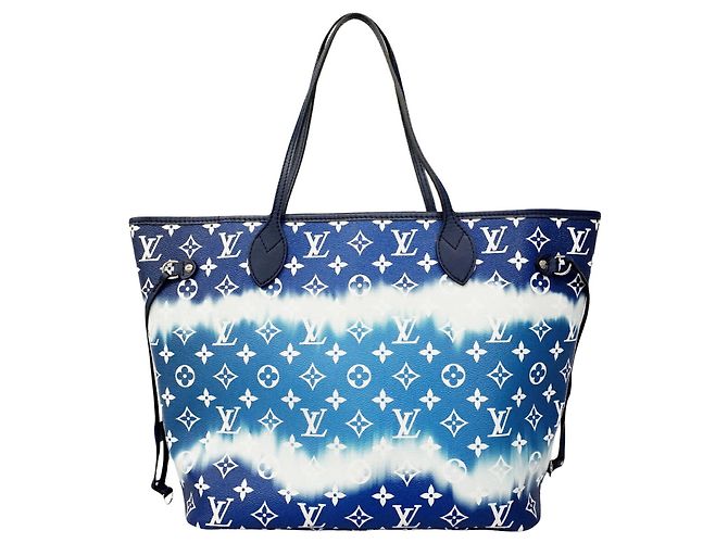 Borsa Tote Louis Vuitton LV Escale Neverfull MM Blu - vista 9