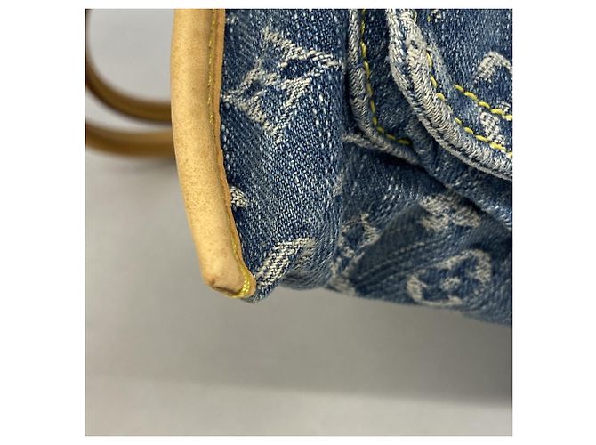 Borsa Tote Piatta Louis Vuitton Monogram Denim Blu - vista 6